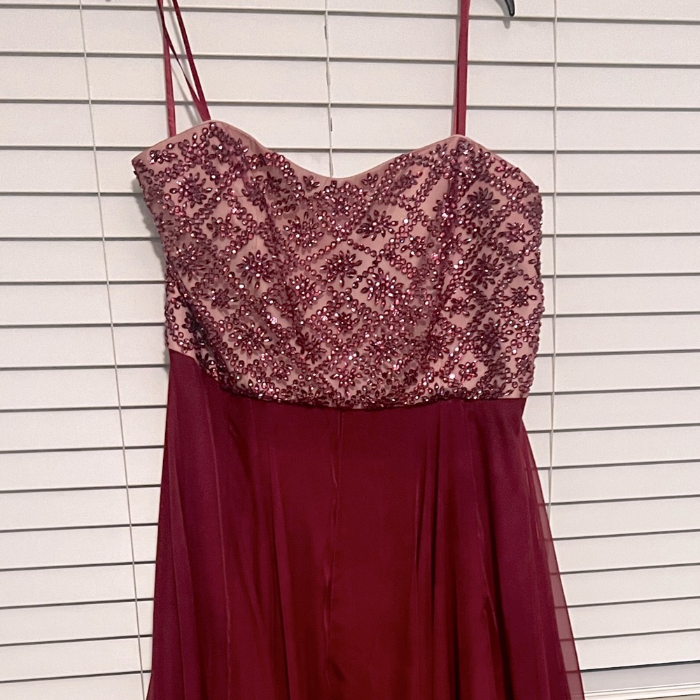 Maxi evening dress with beaded bodice. Worn once